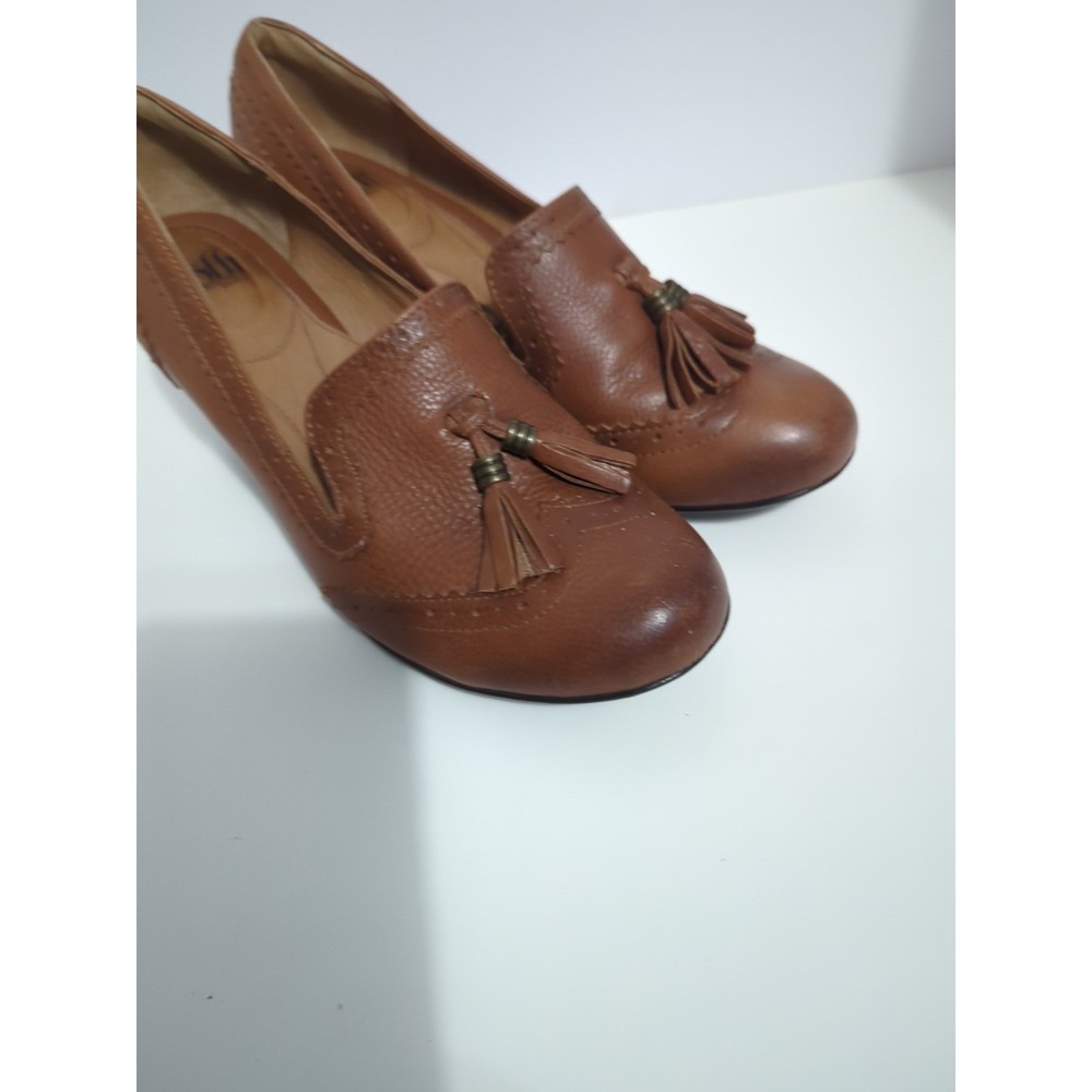 Sofft Loafer Pumps 8.5 Brown Leather Comfort Vintage Style Academia Tassel - Picture 11 of 16
